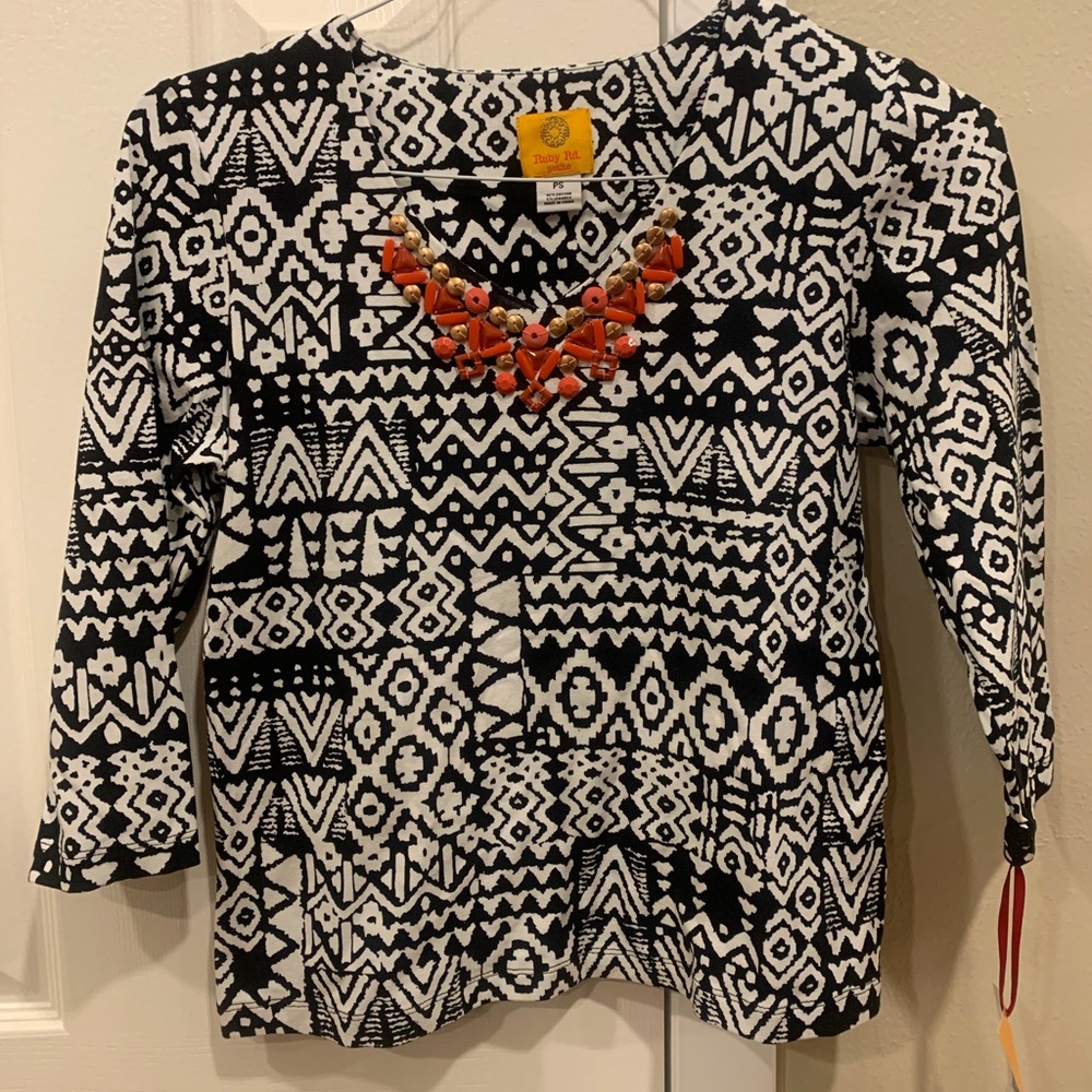 Ruby Rd NWT Pullover with decorative neckline